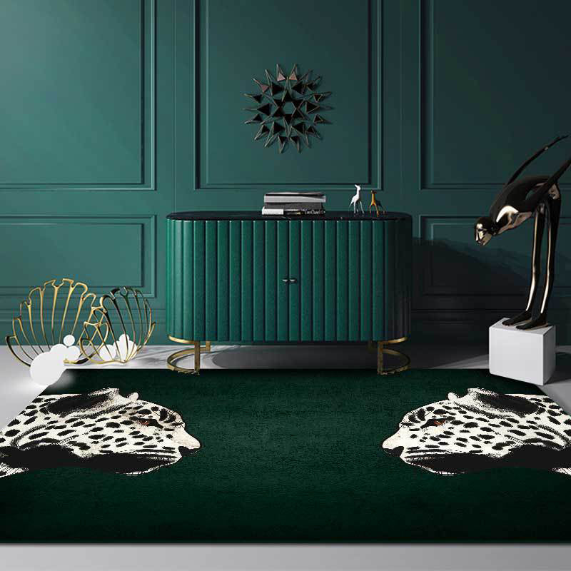 Leopard Animal Print Area Rug with Non Slip Backing